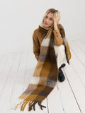 Dijon Checkered Fluffy Scarf