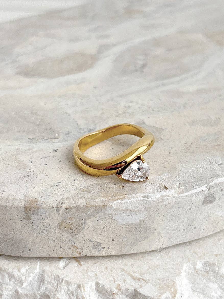 Monet Crystal 18K Gold Plated Ring (3sizes)