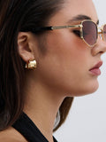 Eddy Flat Huggie 18K Gold Plated Earrings