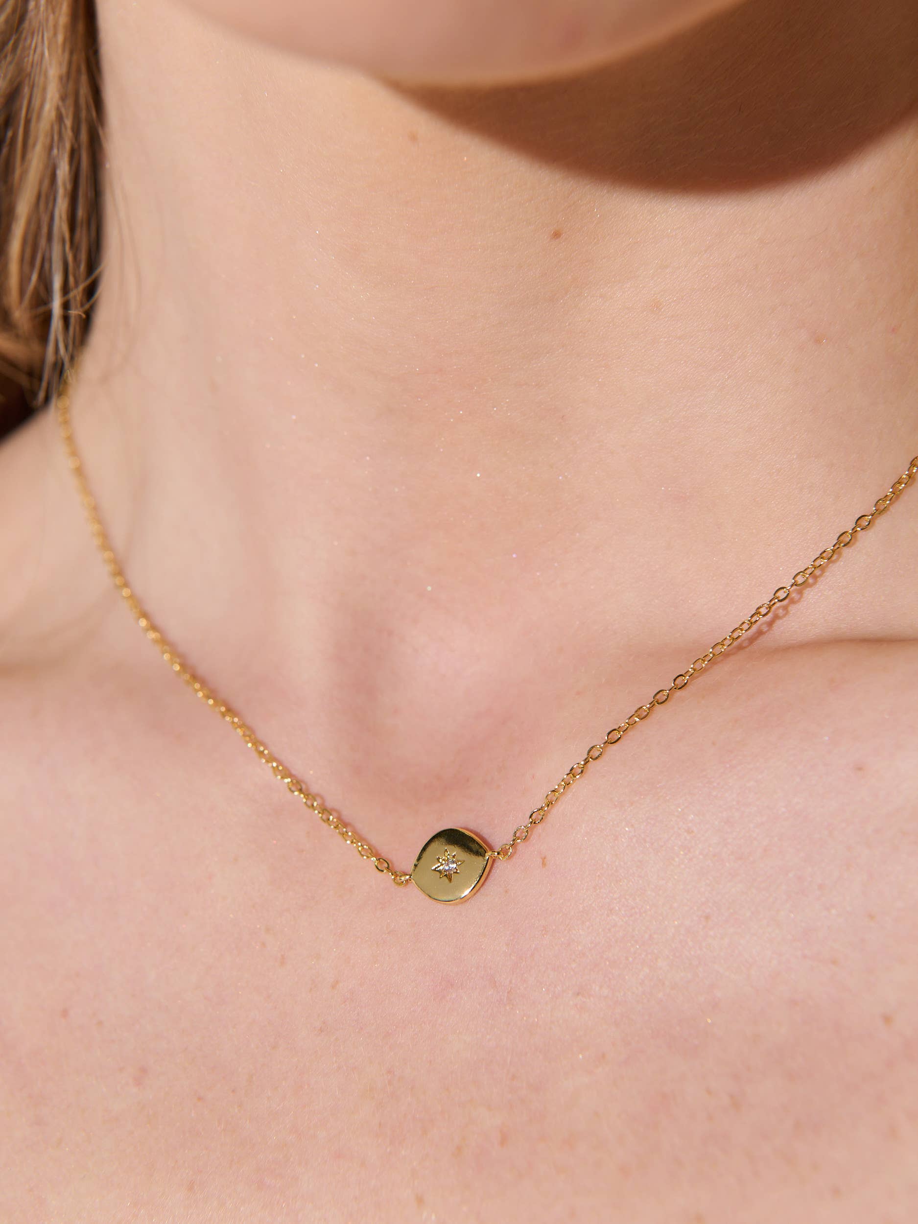 Crystal Point Crafted Gold Plated Necklace
