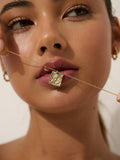 Theta 18K Gold Plated Charm Necklace